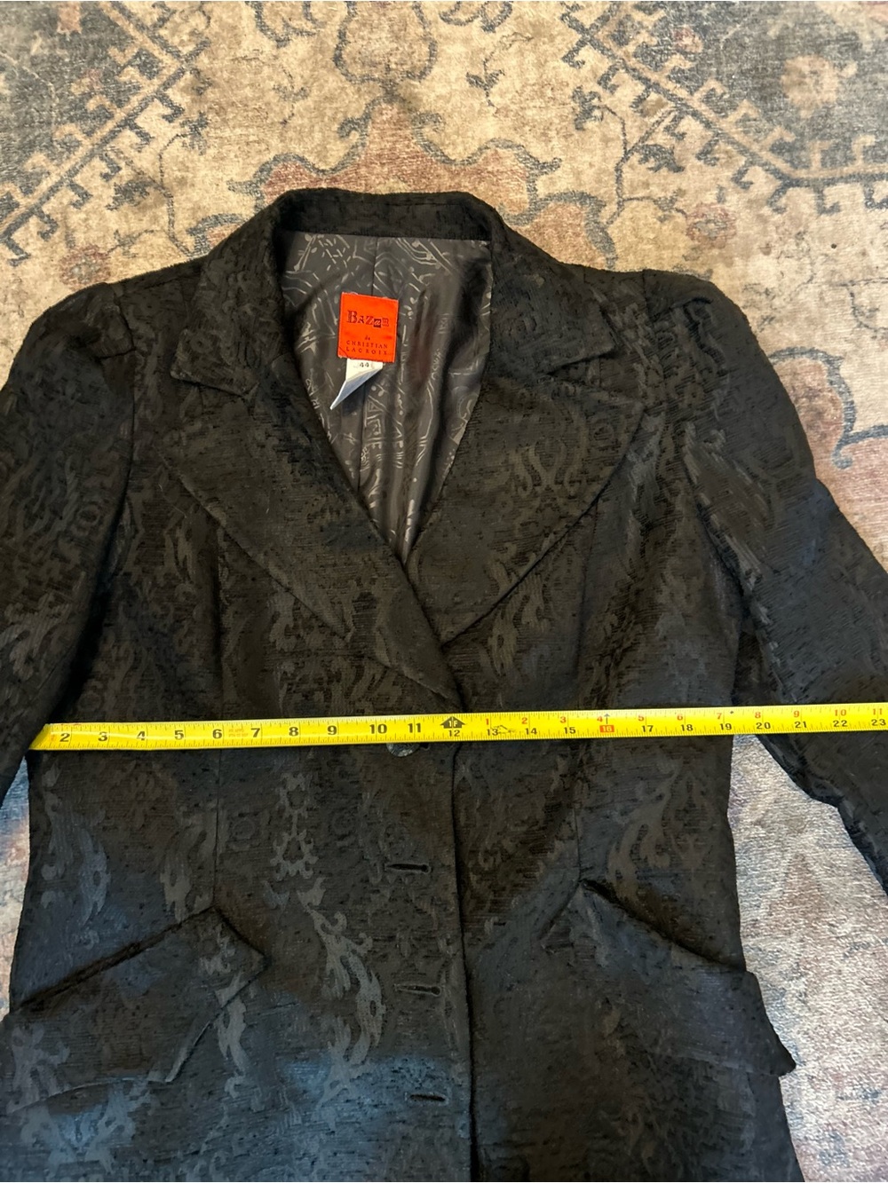Christian Lacroix Vintage Classic Black Brocade Long Jacket - Picture 5 of 9